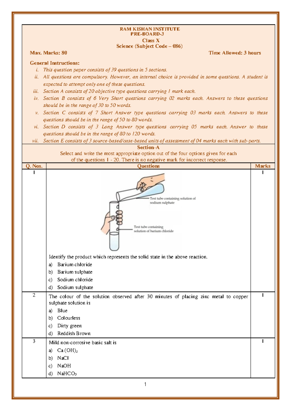Class X Science (Subject Code 086) - Comprehensive Exam Guide - Studocu