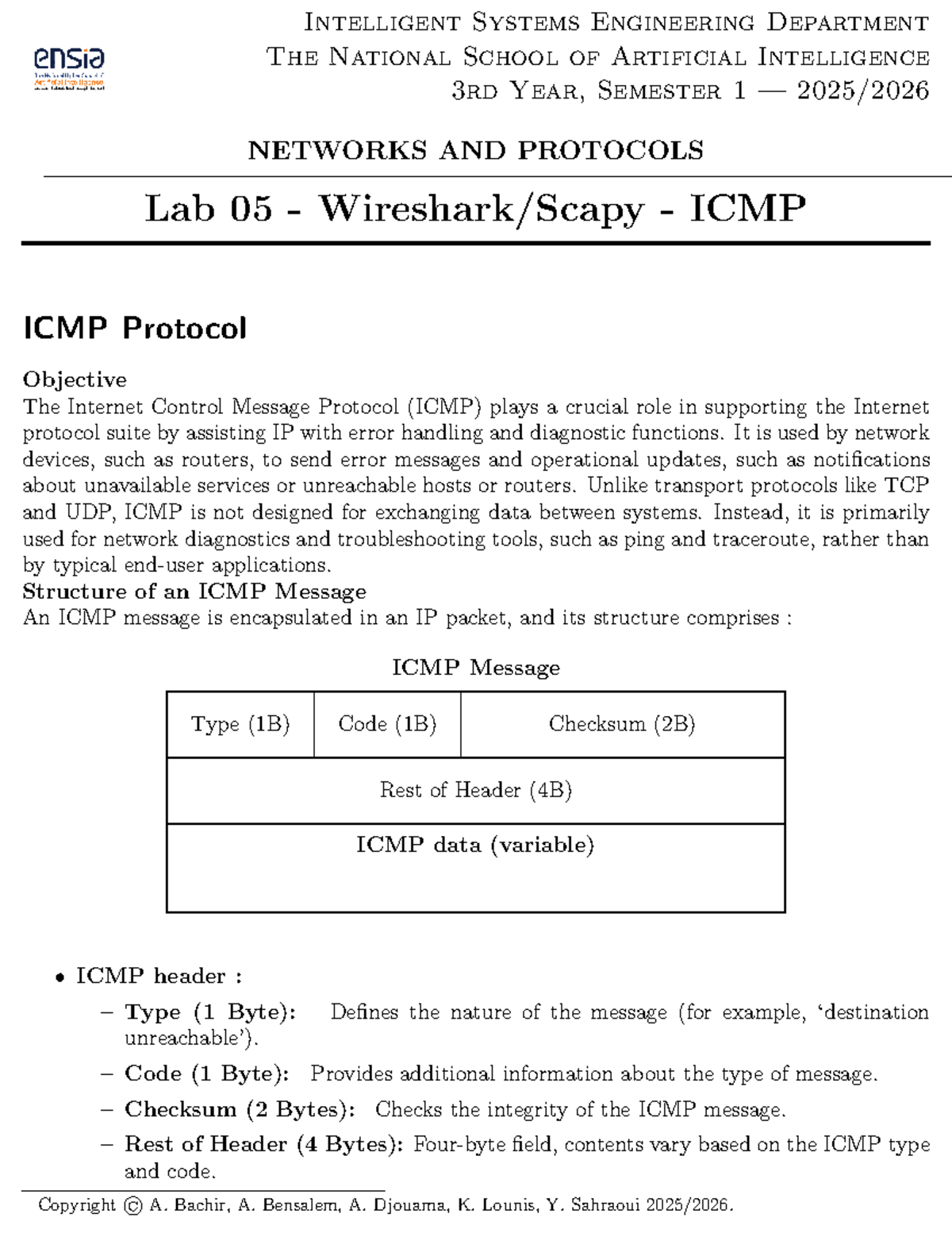 LAB 05 - ICMP Protocol Analysis and Network Diagnostics - Studocu