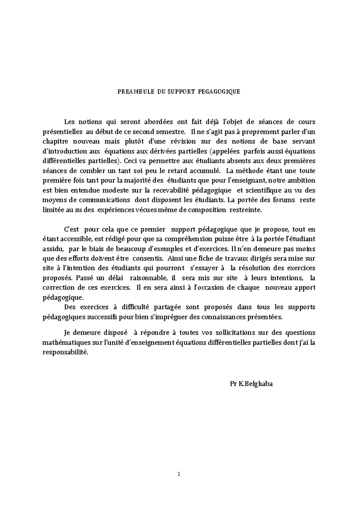 Ch1 Introduction aux Équations Différentielles Partielles EDP - Studocu