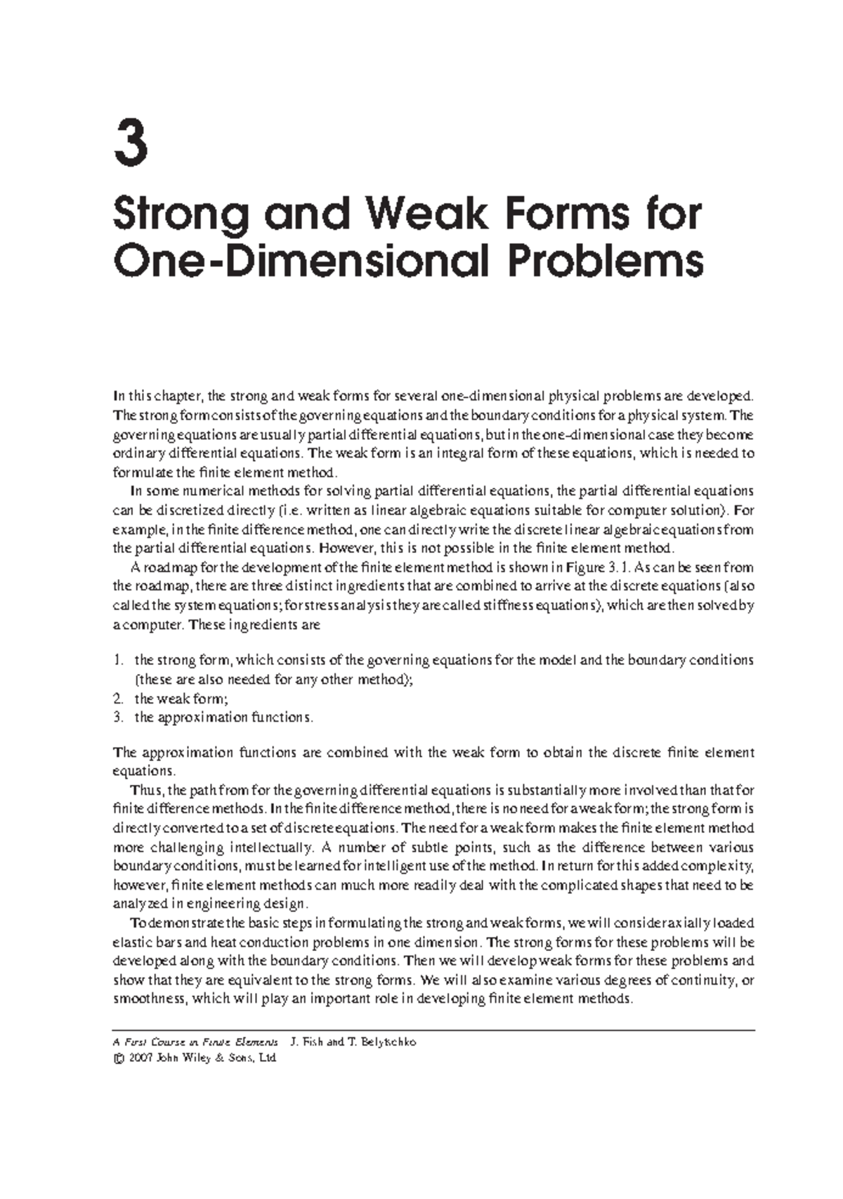 Strong and Weak Forms in Finite Element Analysis (FE 44-77) - Studocu