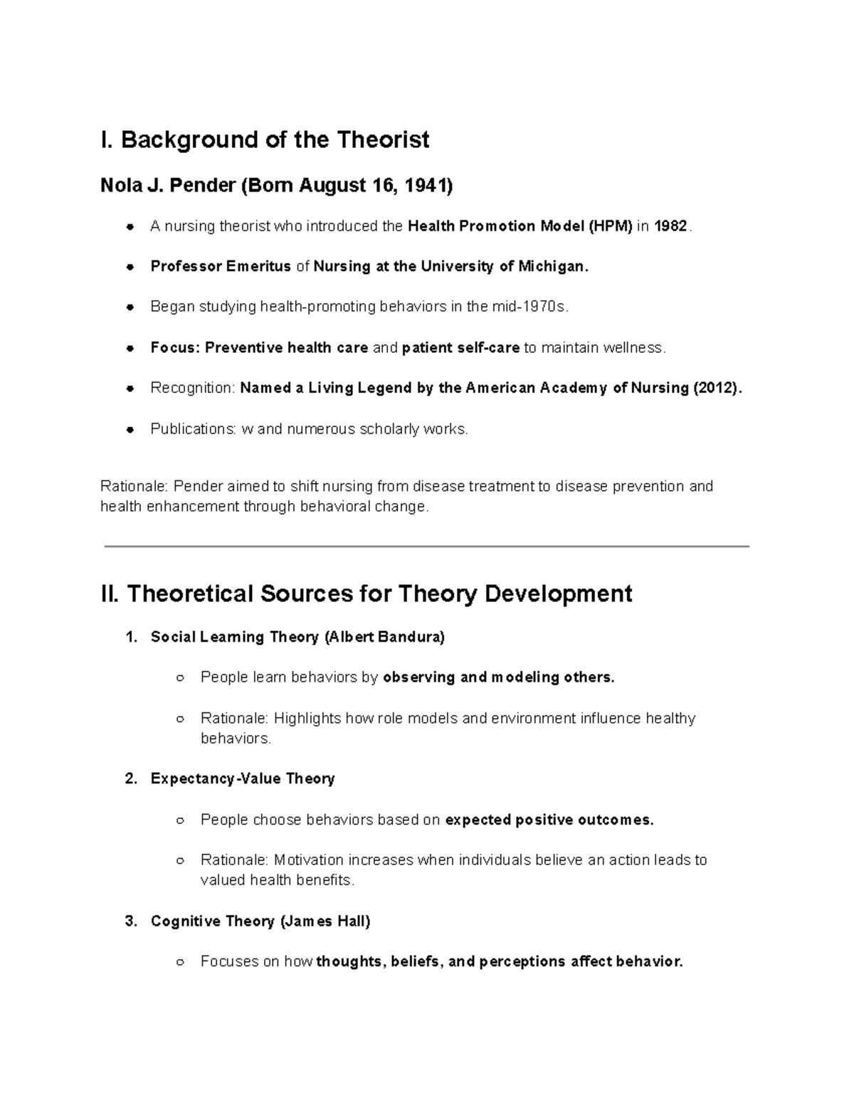TFN-EXAM- Reviewer: Key Theorists and Nursing Theories Overview - Studocu