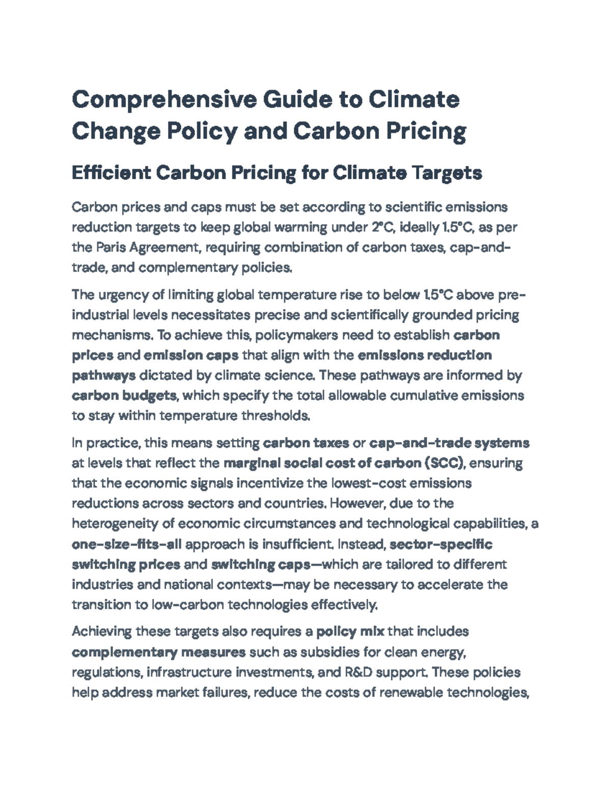 Final Exam Notes On Climate Policy Carbon Pricing Strategies Env Photo Inspiration