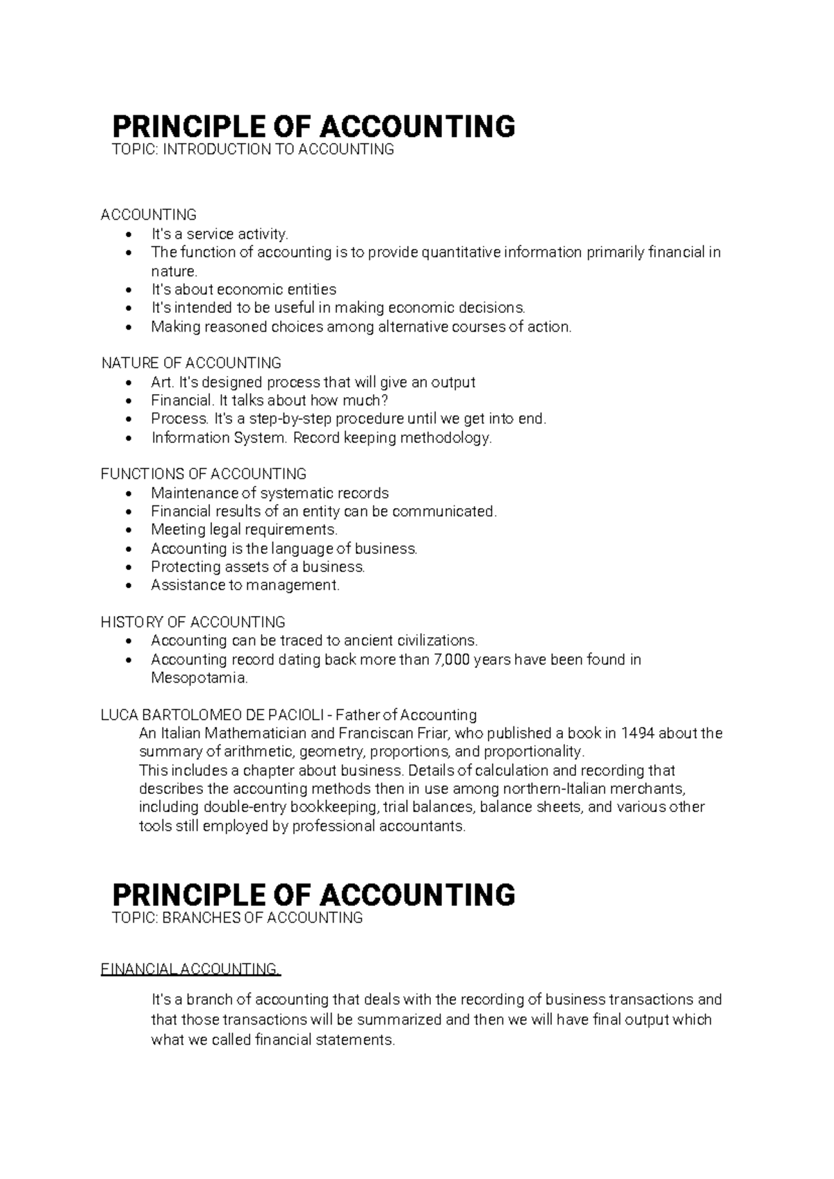 Principles of Accounting: Overview of Accounting Branches and Functions ...