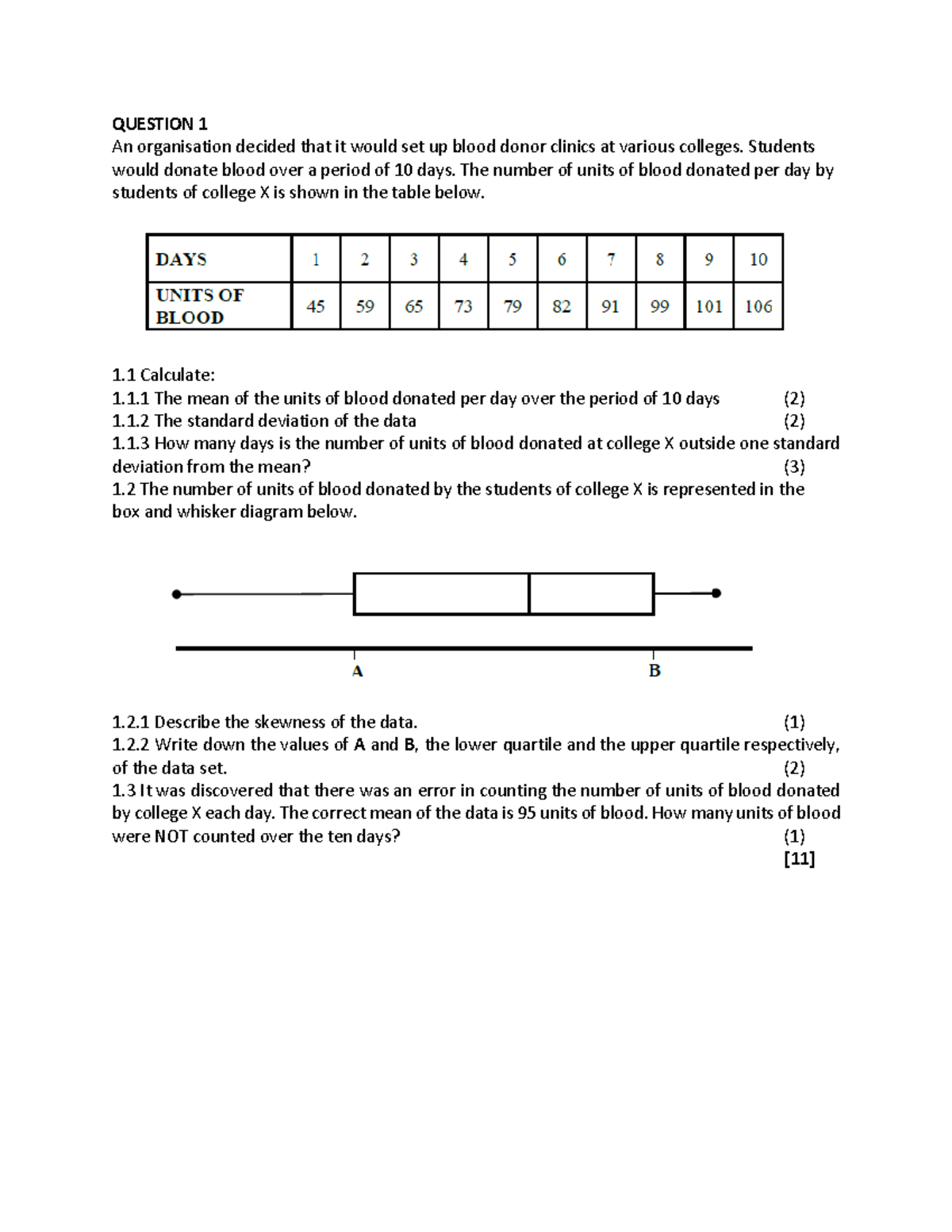 Statistics Exam Questions and Analysis for Course Code STAT101 - Studocu