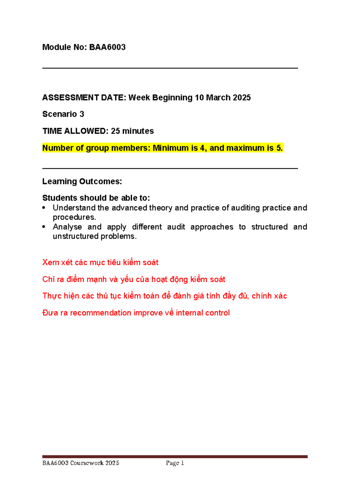 BAA6003 Coursework 2025: Audit Presentation on Dark Wizard Ltd - Studocu