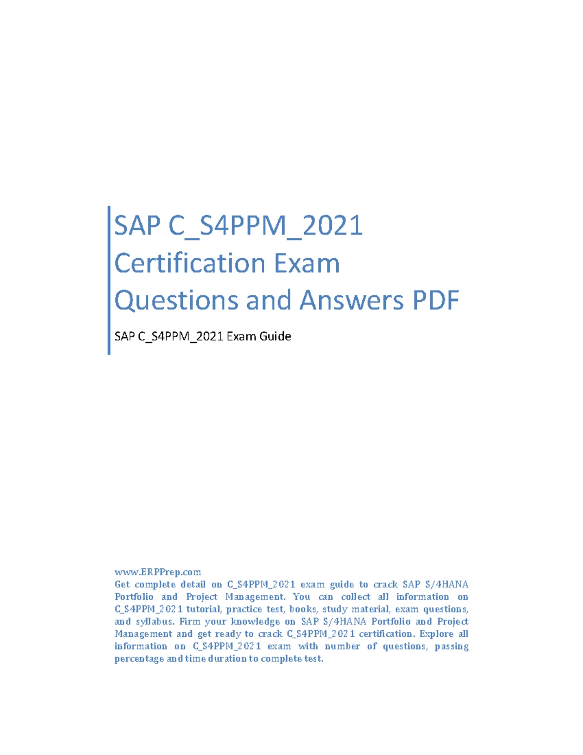 SAP E_S4HCON2023 Exam Prep: Syllabus & Sample Questions Guide - Studocu