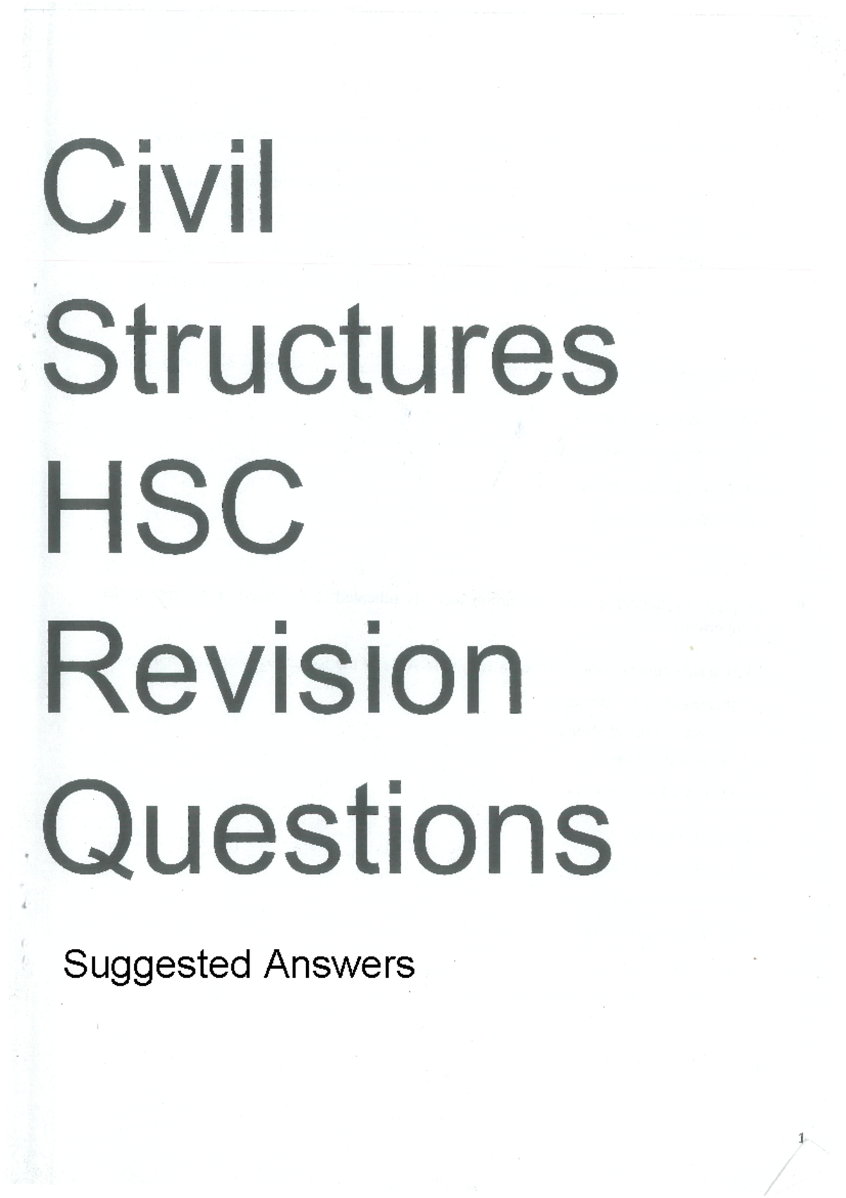 Civil Structures Revision Q&A: Suggested Answers and Insights - Studocu