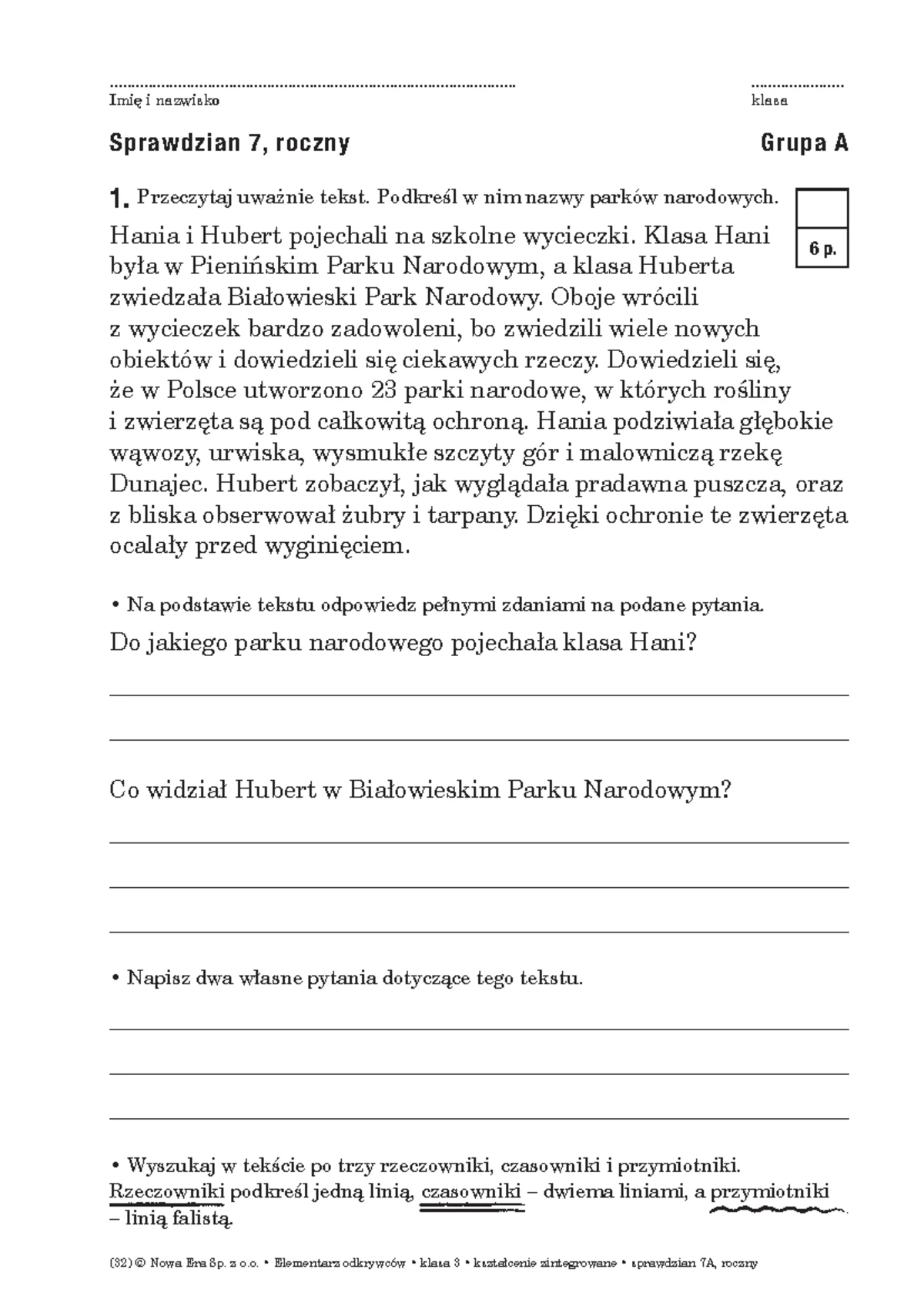 Sprawdzian Końcoworoczny Dla Klasy 2 Gimnazjum www.studocu.com