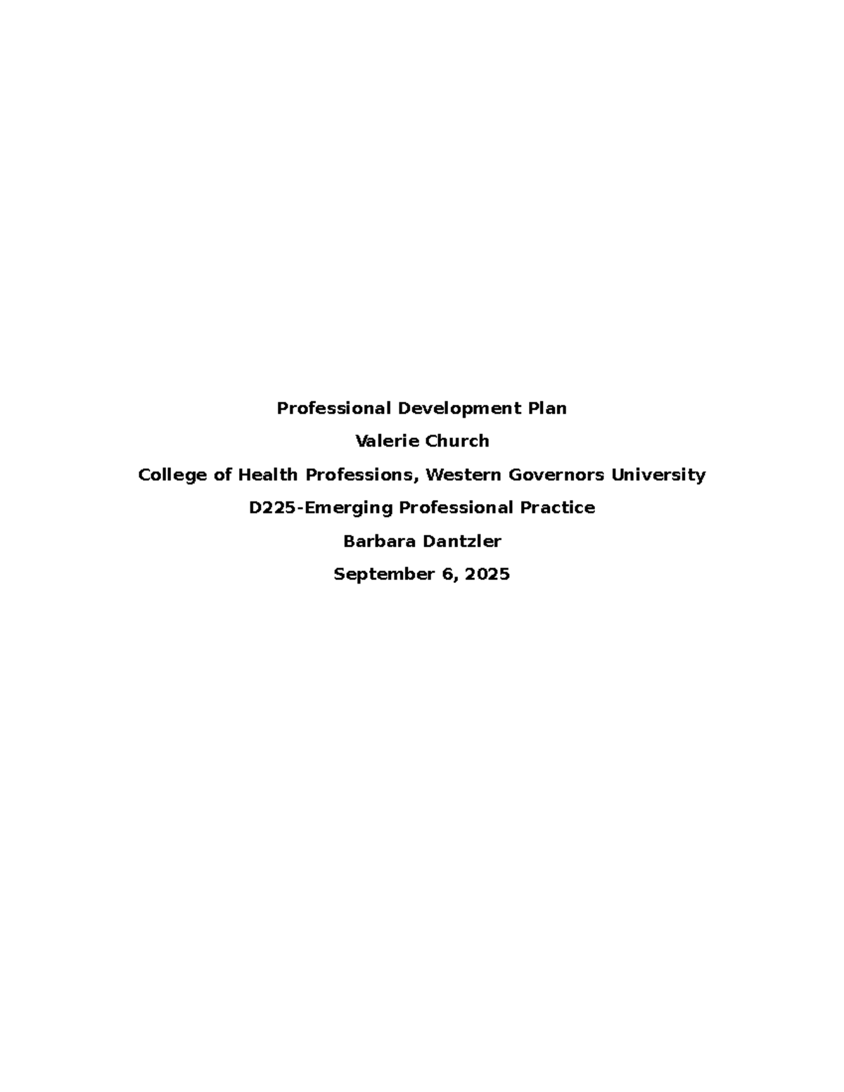 Professional Development Plan for RN to BSN Transition - D225 - Studocu