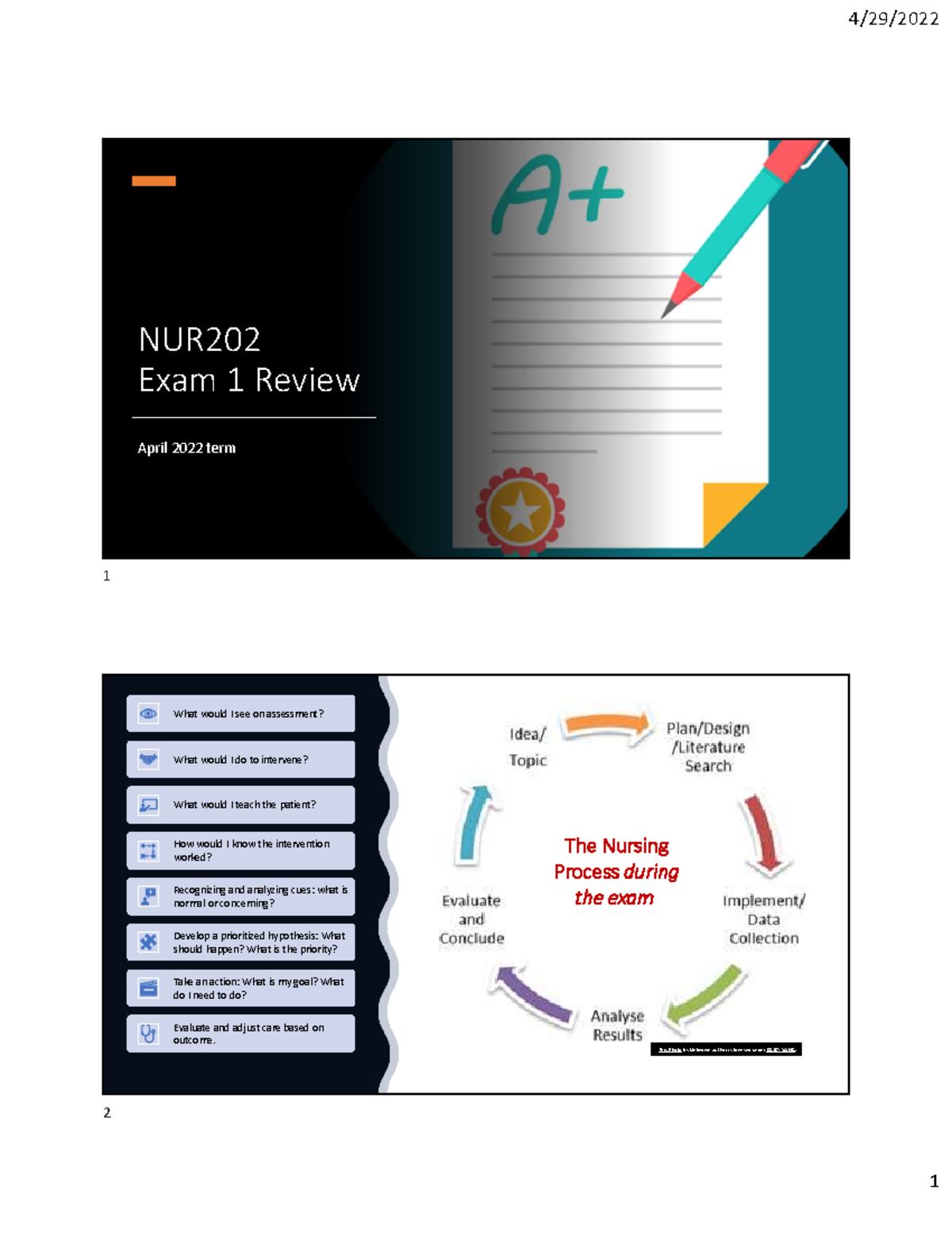 NUR 101 Exam 1 Review: Key Concepts and Practice Questions - Studocu