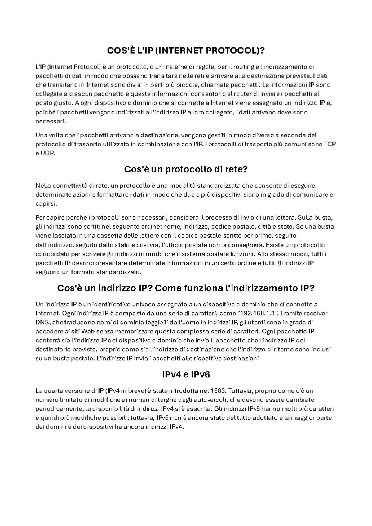 Protocollo IP - COS'È L'IP (INTERNET PROTOCOL)? L'IP (Internet Protocol ...