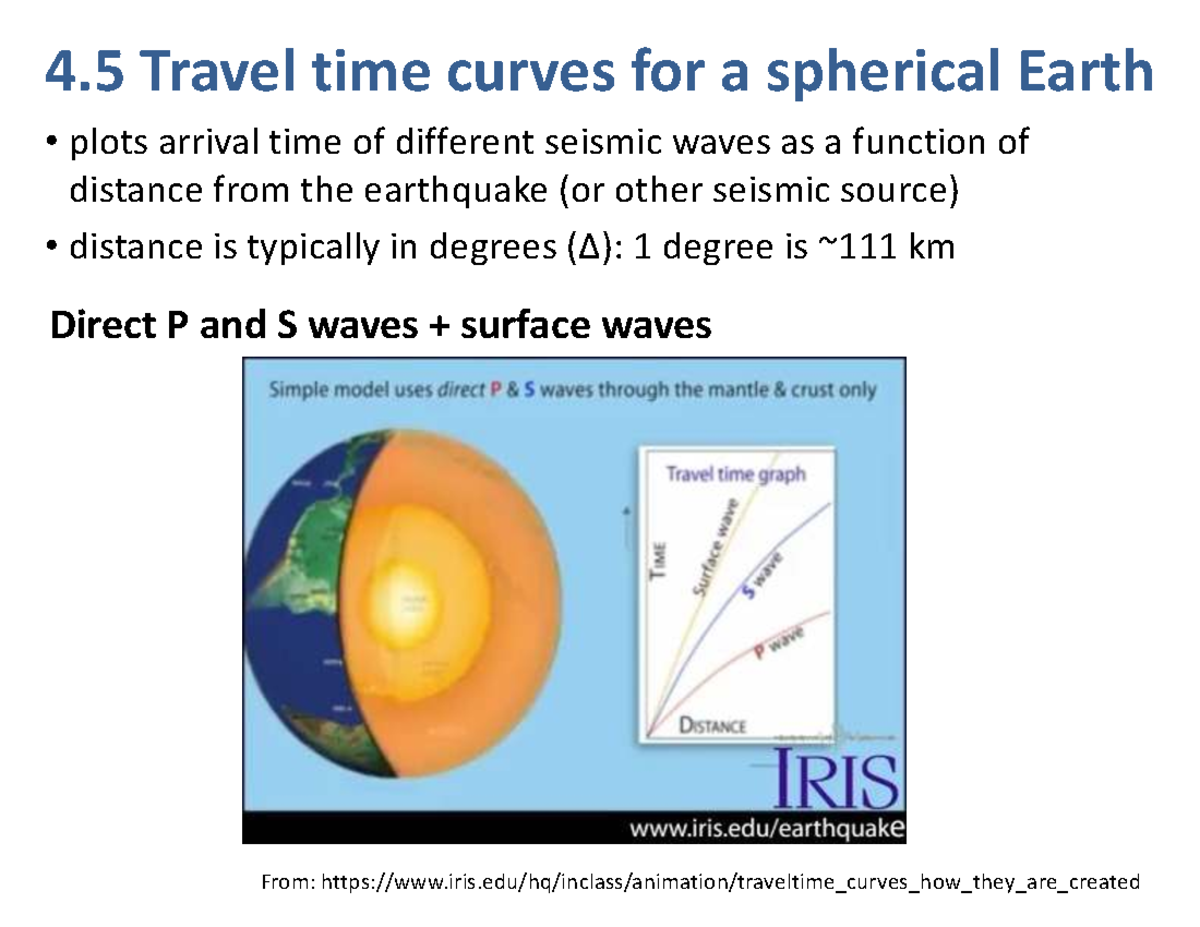 Seismic Wave Travel Time Curves Analysis for Earth Structure (GEOL 501 ...
