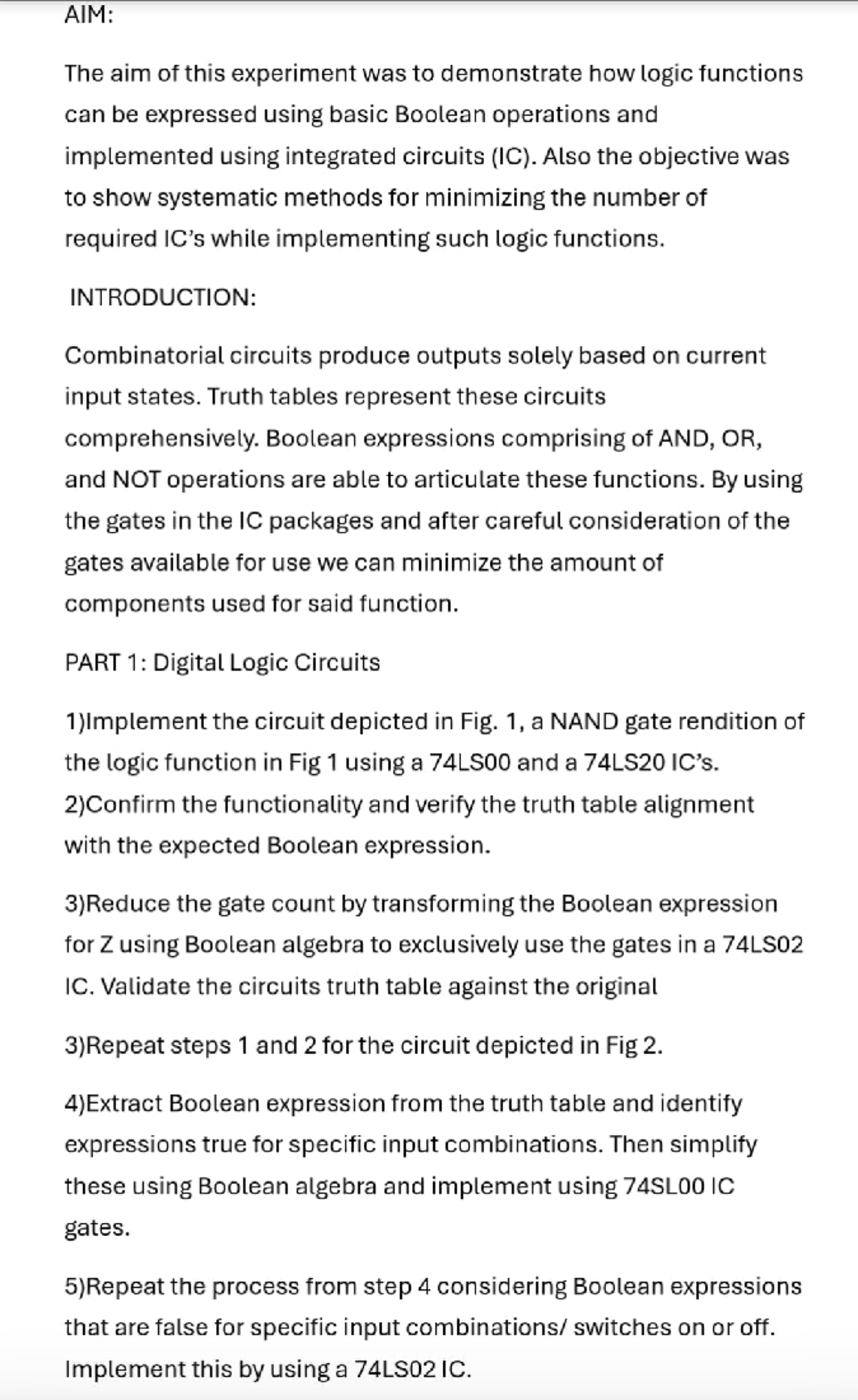 Lab Report 2: Boolean Logic & Integrated Circuits (Phy 140) - Studocu