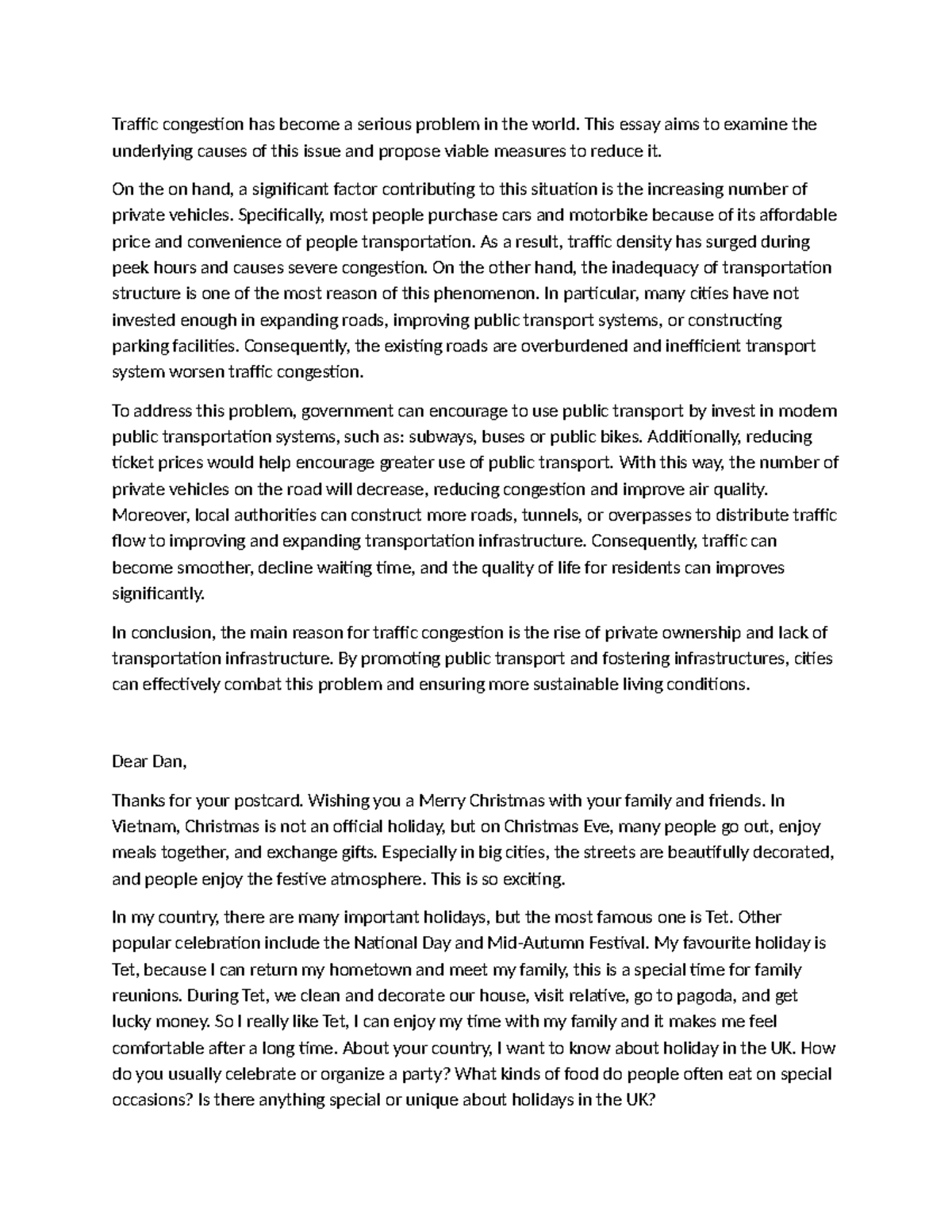 Causes and Solutions for Traffic Congestion: An Essay Analysis - Studocu