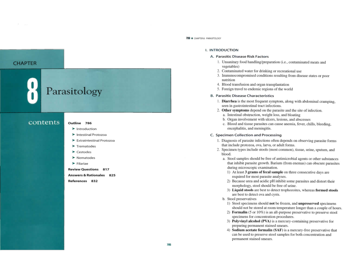 C08 Parasitology: Comprehensive Overview of Parasitic Diseases - Studocu