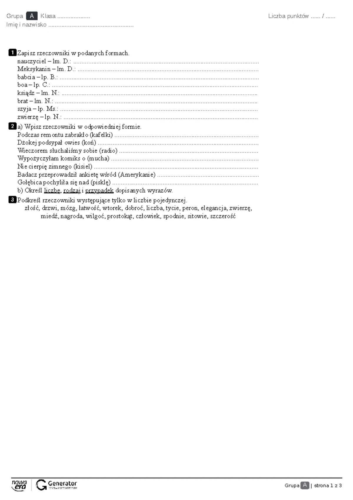 W Poszukiwaniu Przyjaźni Sprawdzian Klasa 5 www.studocu.com