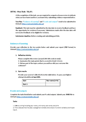 SIT720-2.1P - Week 2 Lesson Review and Evidence of Learning - Studocu