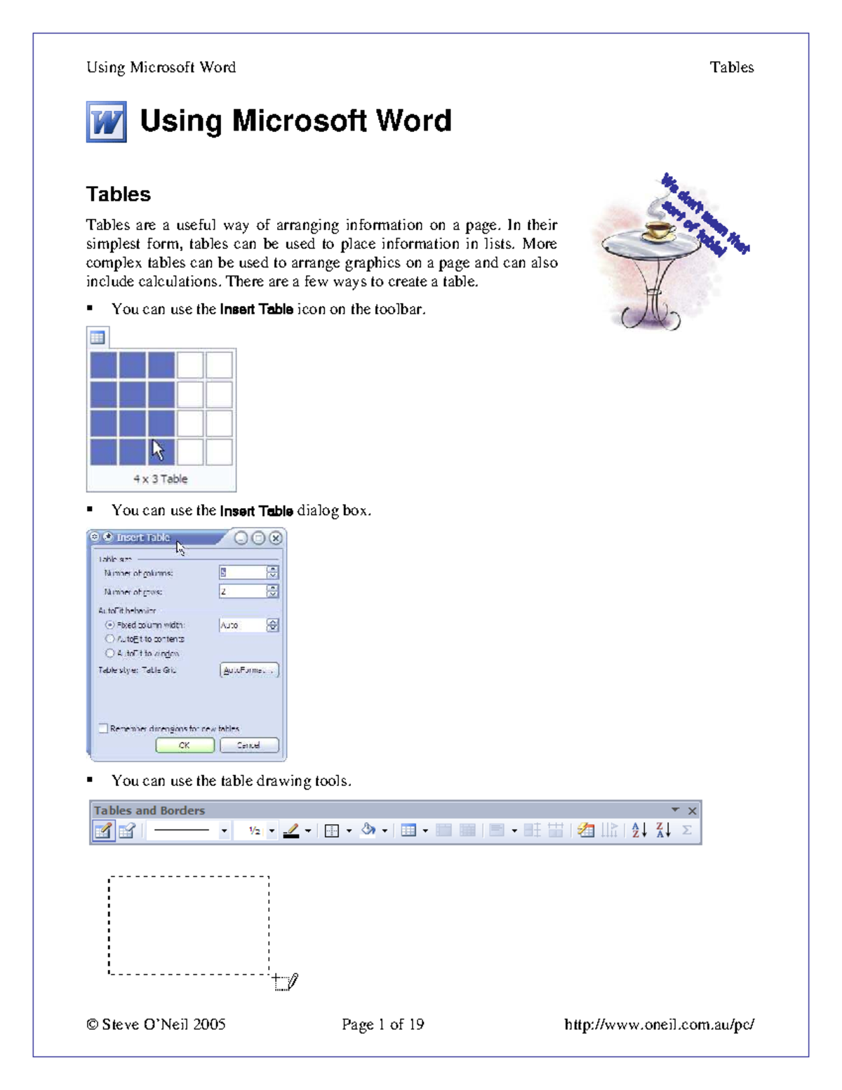 Using Microsoft Word 8: Mastering Table Creation and Formatting - Studocu