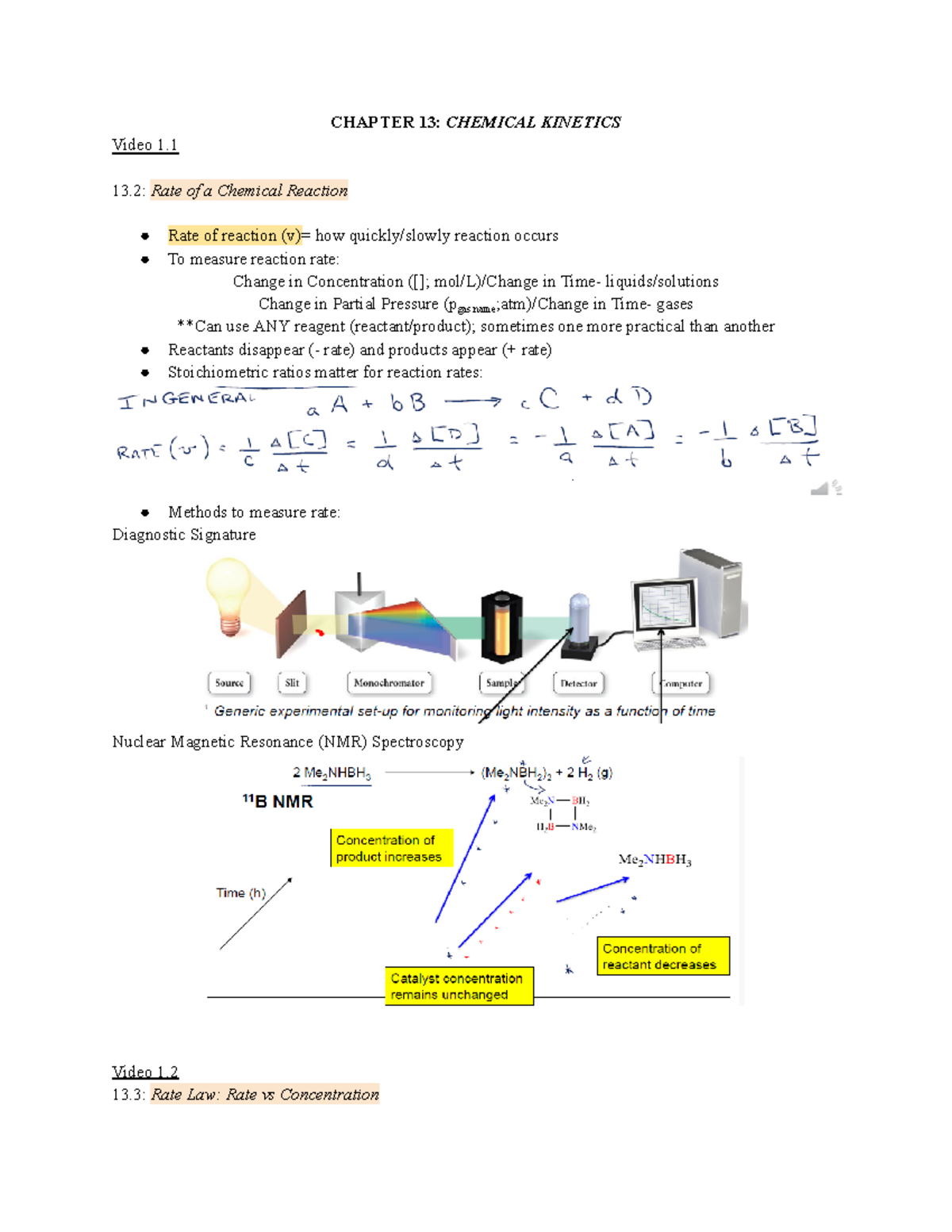 Chapter 13: Chemical Kinetics - Key Concepts & Definitions - Studocu