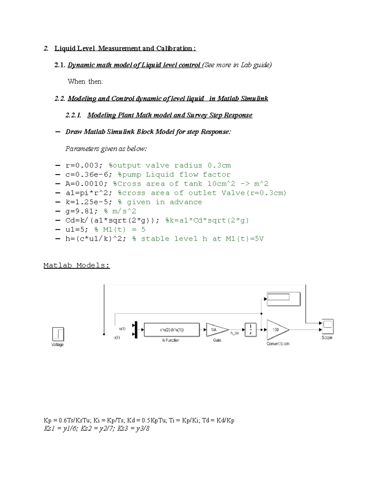 Preparation Liquid Flow-Measurement and Control-DONE - 2. Liquid Level ...