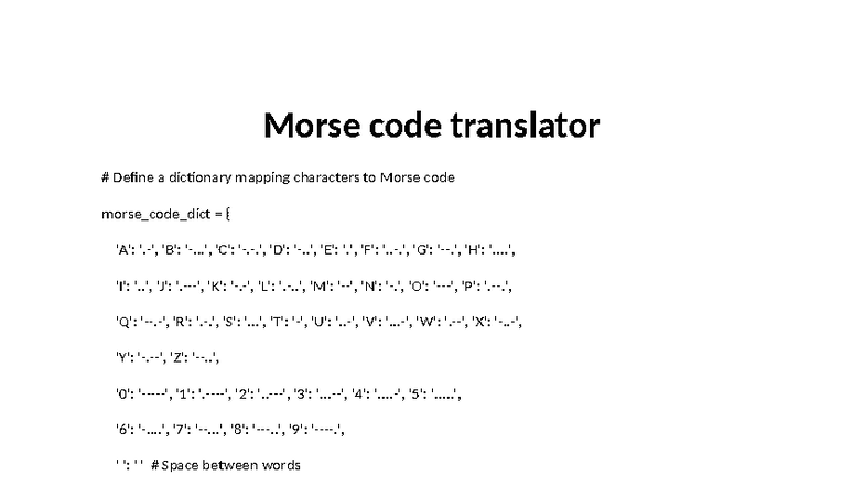 Morse Code Translator: Text & Morse Code Conversion Tool - Studocu