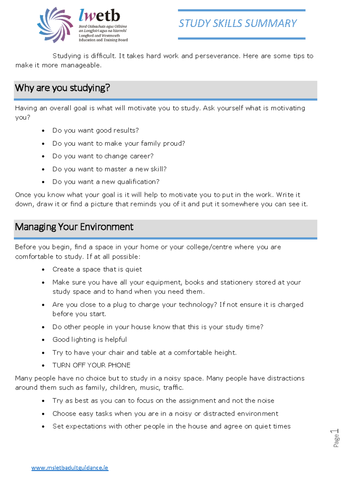 Study Skills Summary: Tips for Effective Learning and Time Management ...