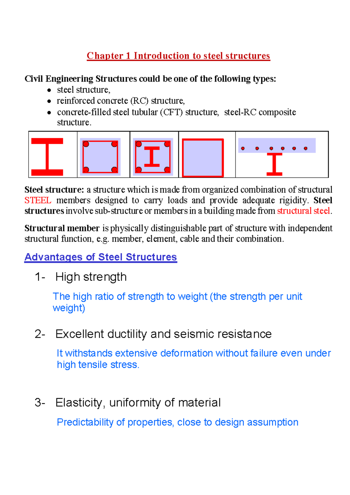 Steel Lecture Note - good material - Chapter 1 Introduction to steel ...