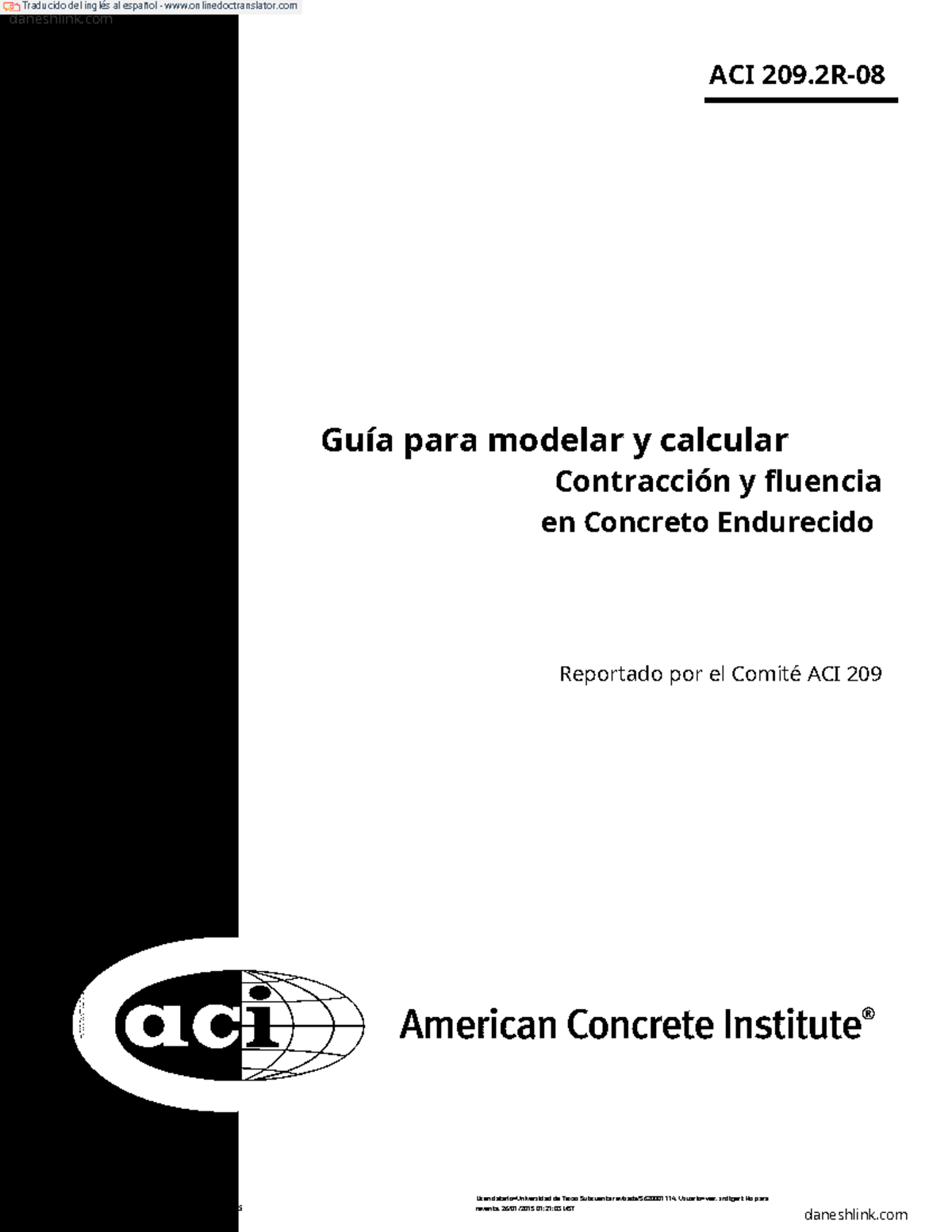 Guía ACI 209.2R: Modelado y Cálculo de Contracción y Fluencia - Document Preview