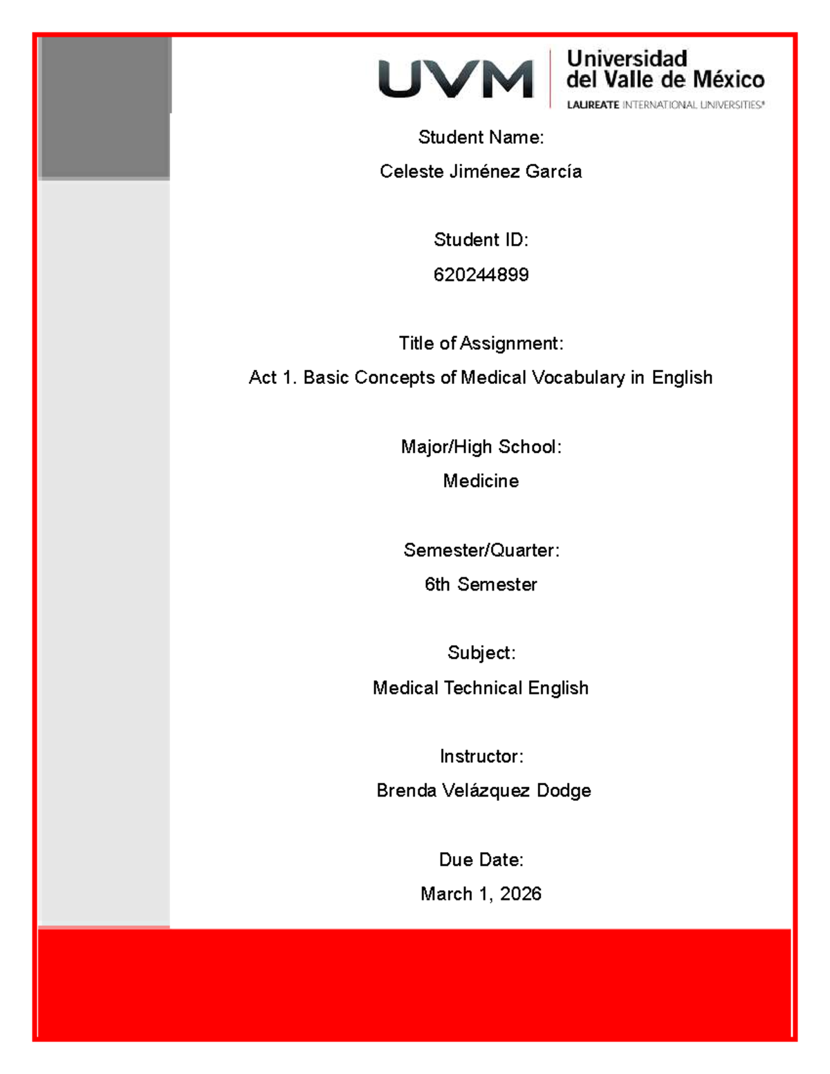 Medical Vocabulary Basics in English - Medicine 6th Sem. - Studocu