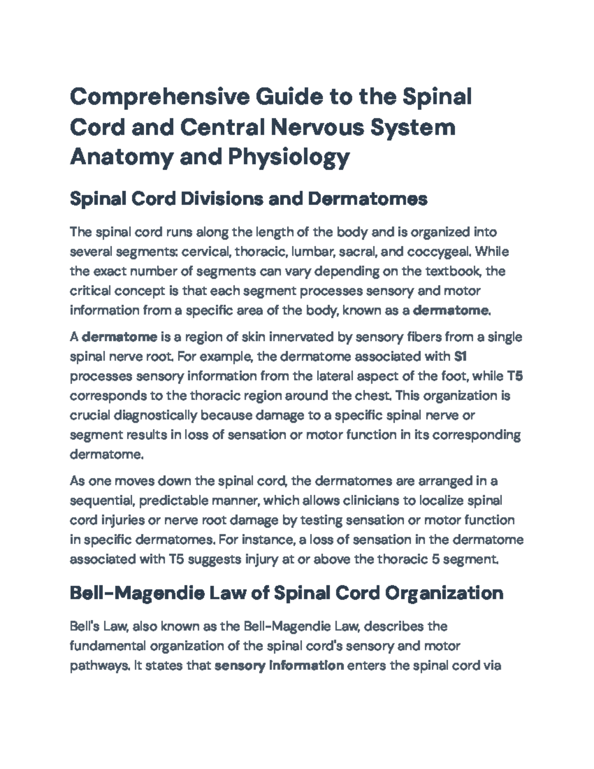 Comprehensive Guide to Spinal Cord Anatomy & CNS Physiology (CNS 101 ...