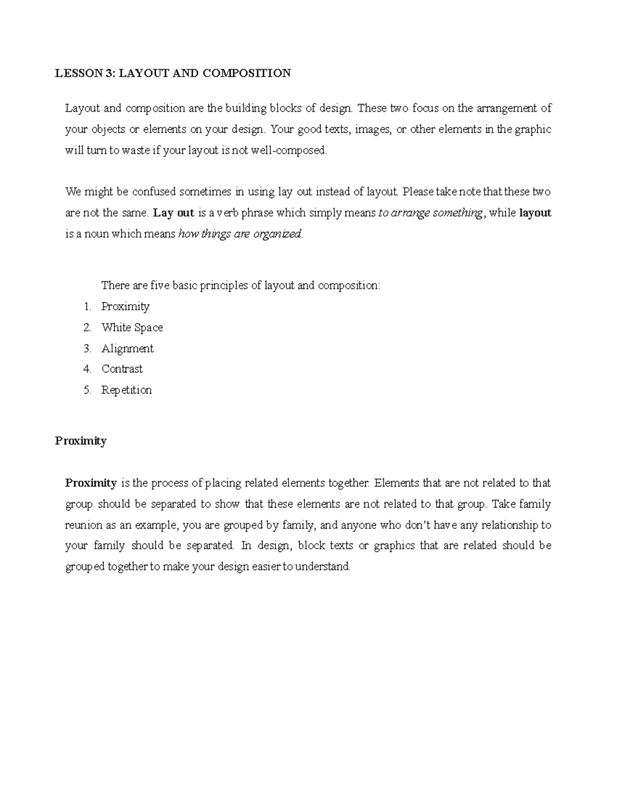 LESSON 3: LAYOUT AND COMPOSITION IN GRAPHIC DESIGN - Studocu