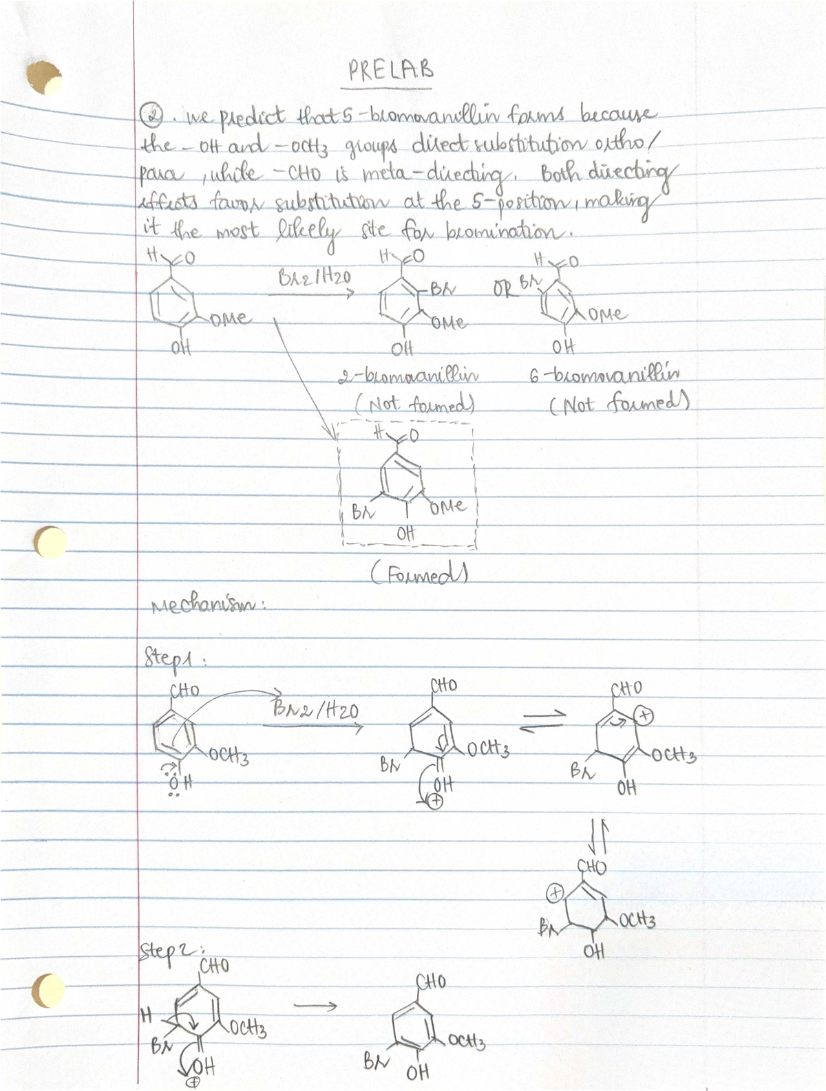 Prelab 2: Predicting Substitution Sites for OH and OCH3 Groups - Studocu
