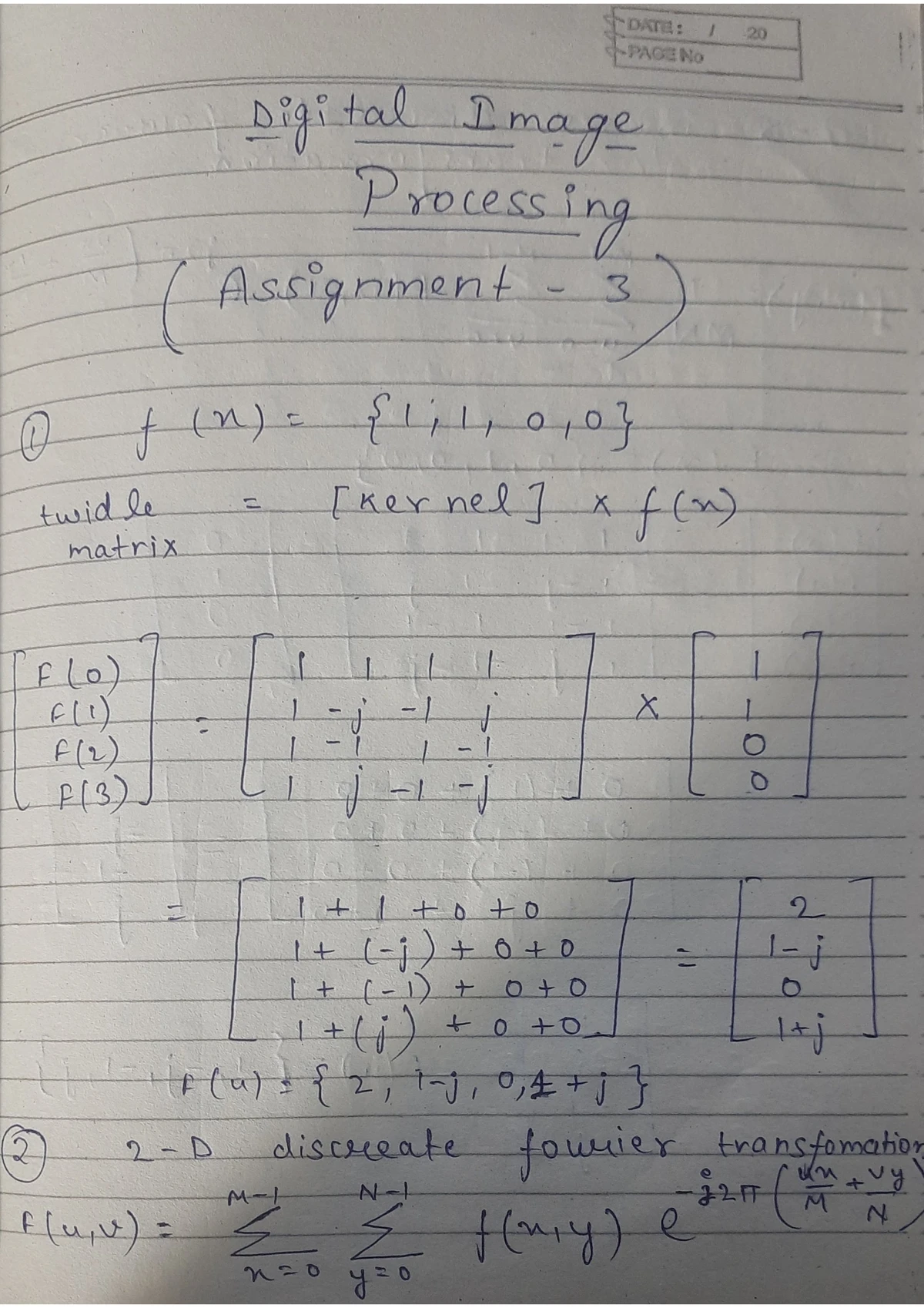Midterm Exam Study Notes for CSCE 5683: Digital Image Processing - Studocu