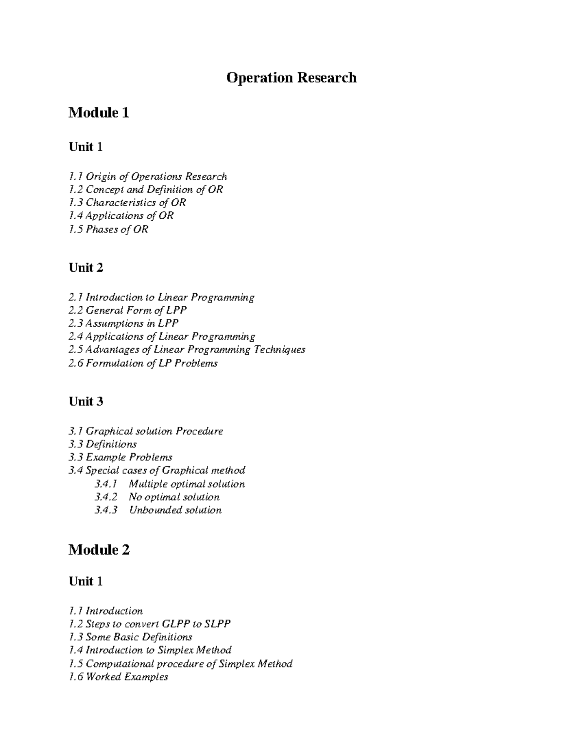 Operations Research Overview - Course Code 48078865 - Studocu