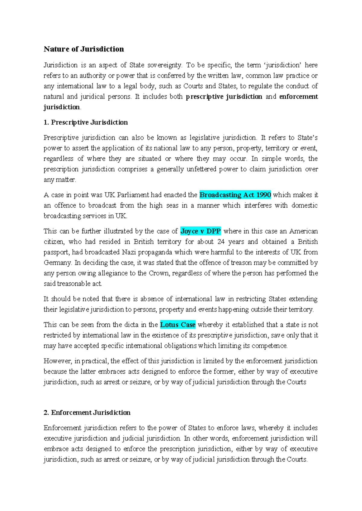 Chapter 6: Analyzing State Jurisdiction in International Law - Studocu