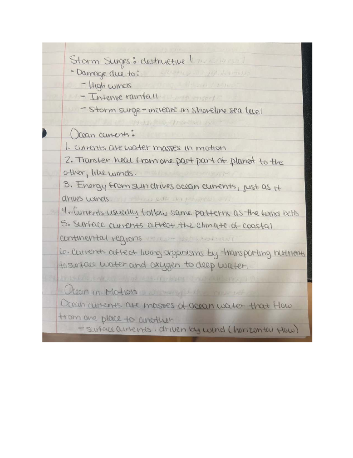 Oceanography Course Notes: Key Concepts on Ocean Currents and Surges ...