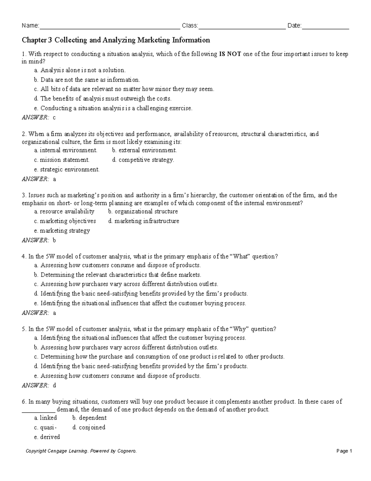Chapter 3: Collecting & Analyzing Marketing Information Concepts and ...