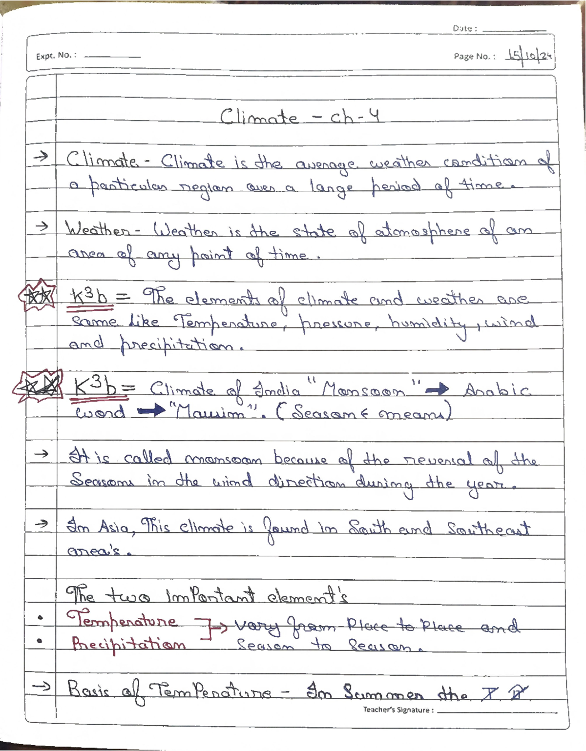 K3B Lecture Notes: Understanding Climate Patterns and Influences - Studocu
