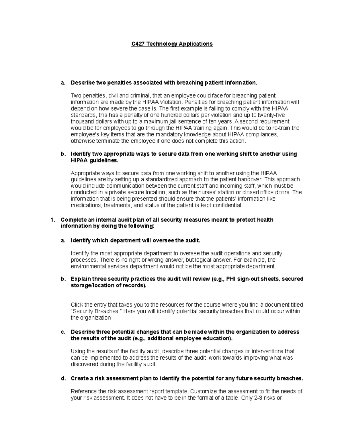 New paper - Example essay and tasks for applied technologies. - C427 ...