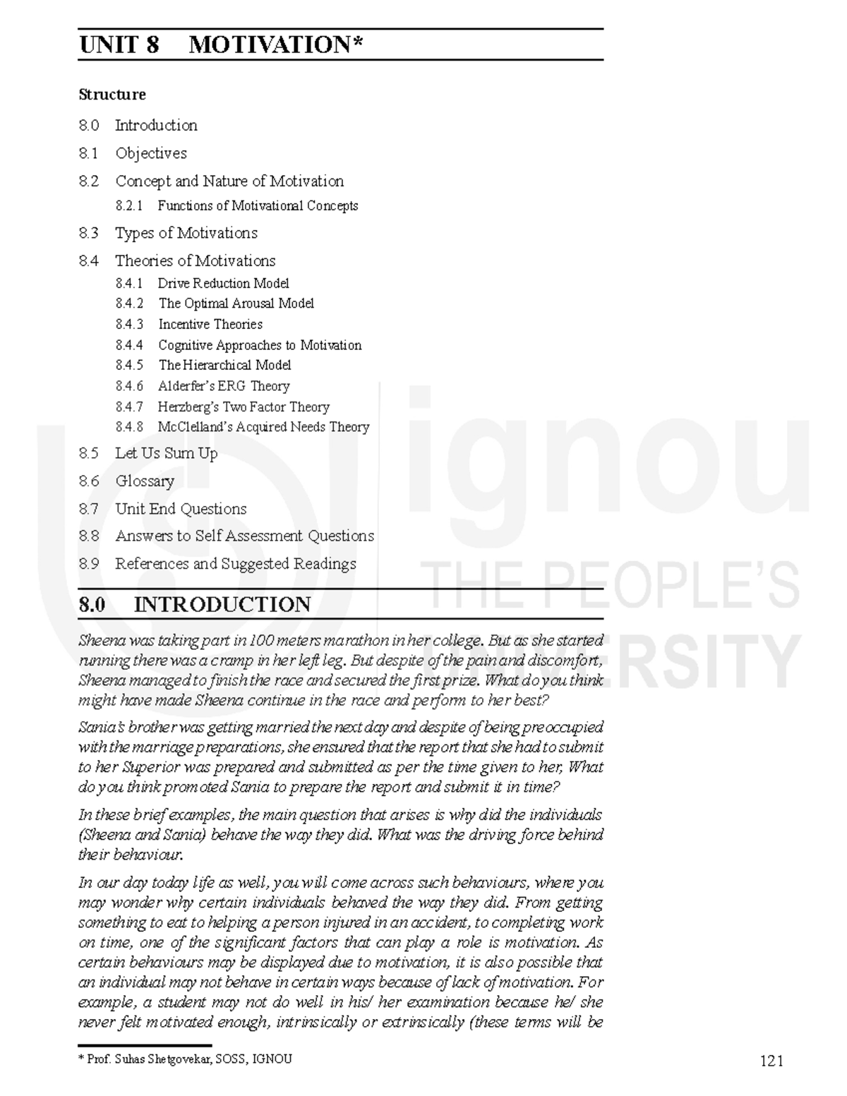 Unit 8: Understanding the Concept and Theories of Motivation - Studocu