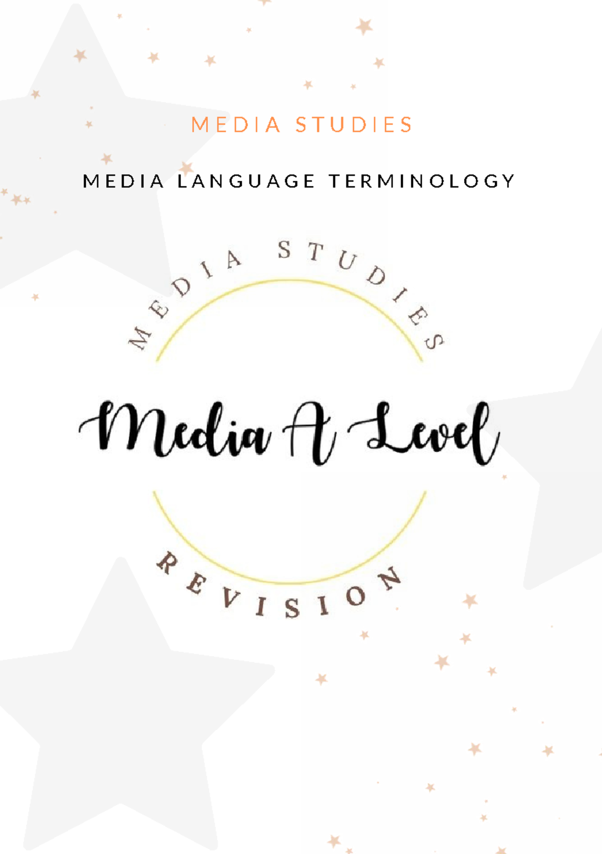 MEDIA STUDIES: Key Terminology in Media Language (Document 4) - Studocu