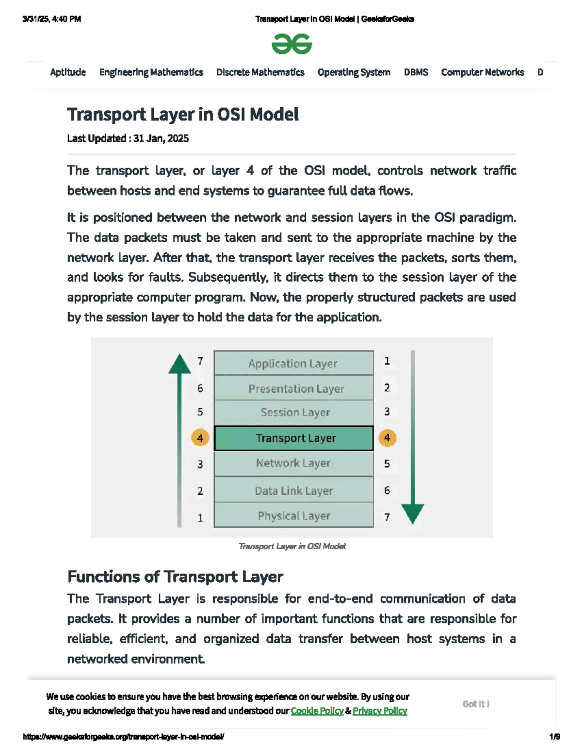 Transport layer functions in OSI model - DCNetworking 22 notes - Studocu