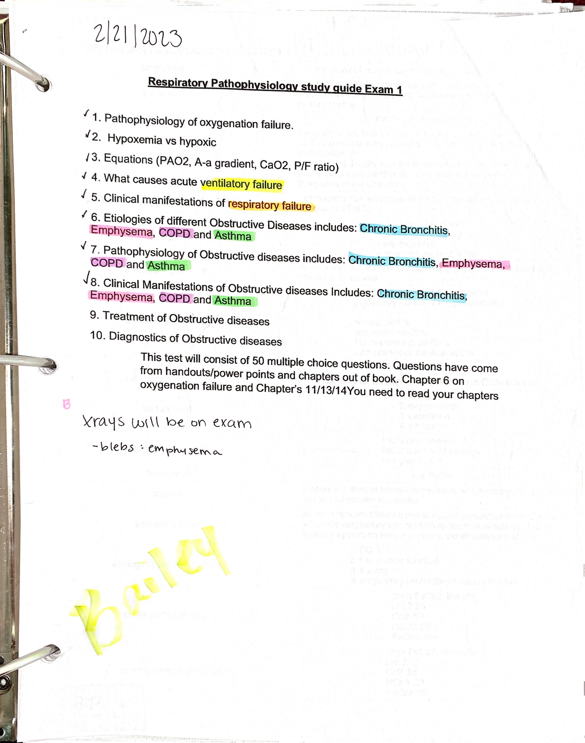 Pathophysiology Exam 1 Study Guide (SG) - Studocu