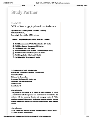 MPA 1st Sem Model Quesitons 2019 - 1 Tribhuvan University Faculty of ...