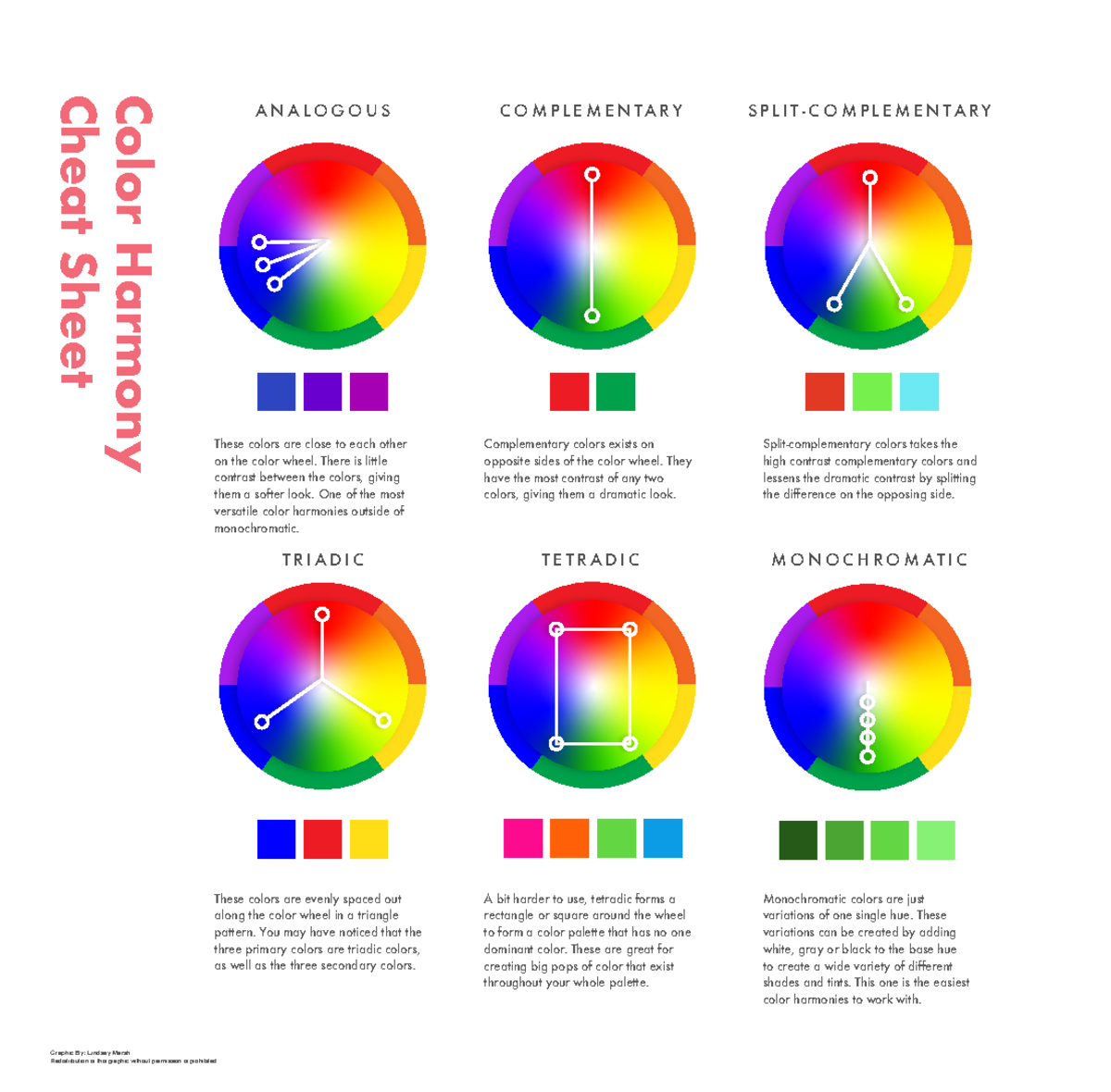 Color Harmony-Cheat Sheet - Graphic By: Lindsay Marsh Redistribution of ...