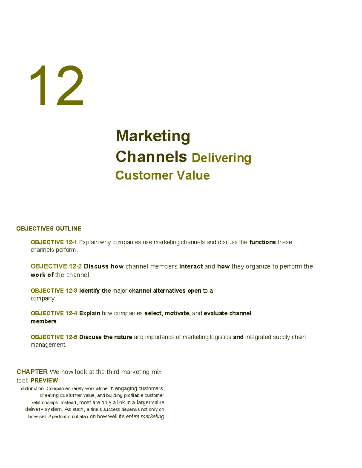 Marketing Channels: Delivering Customer Value (MKT 12) - Studocu