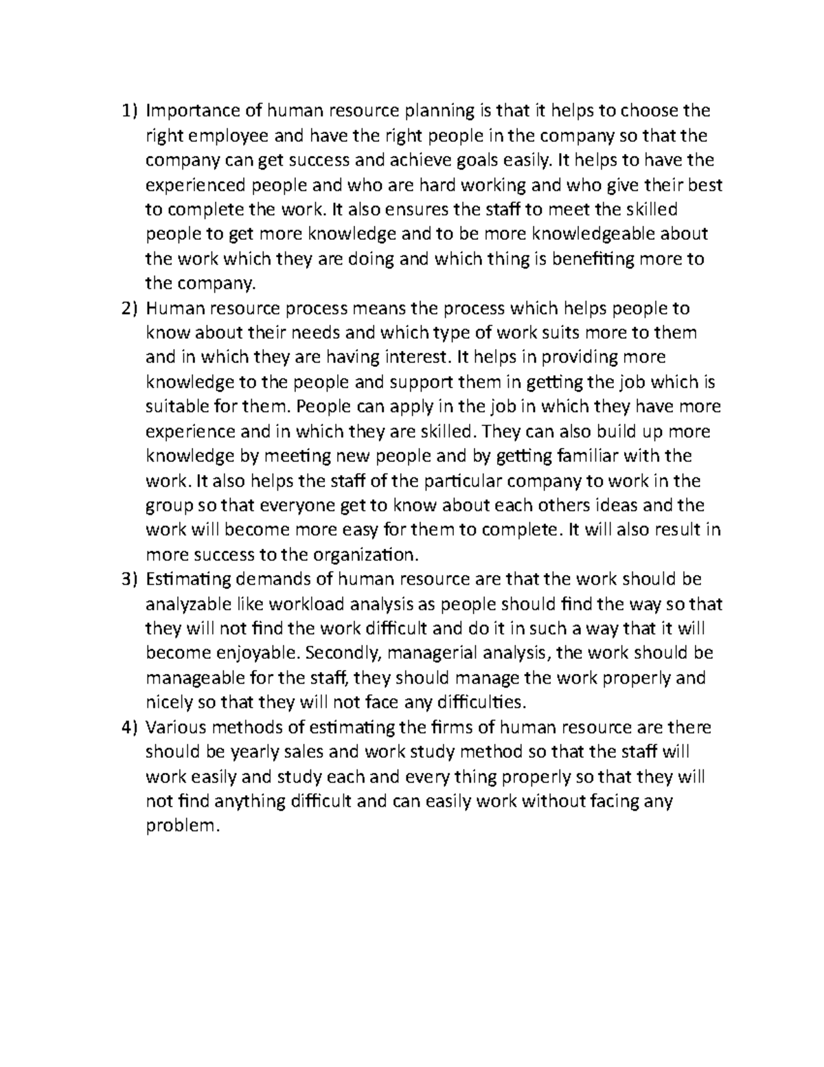 HR Planning & Process Notes: Key Insights & Methods - Studocu