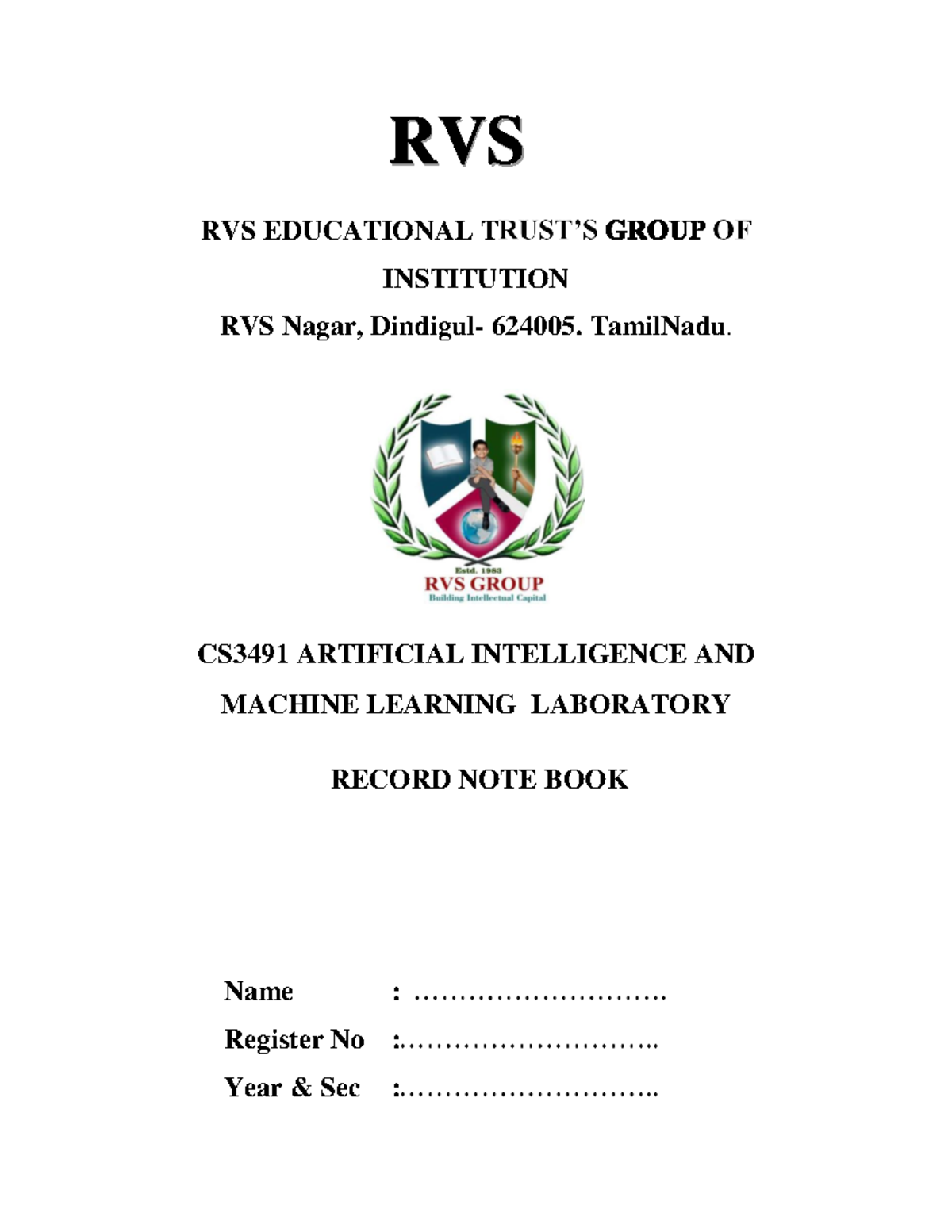 CS3491 AI & ML Lab Record: Uninformed Search & Naive Bayes Models - Studocu