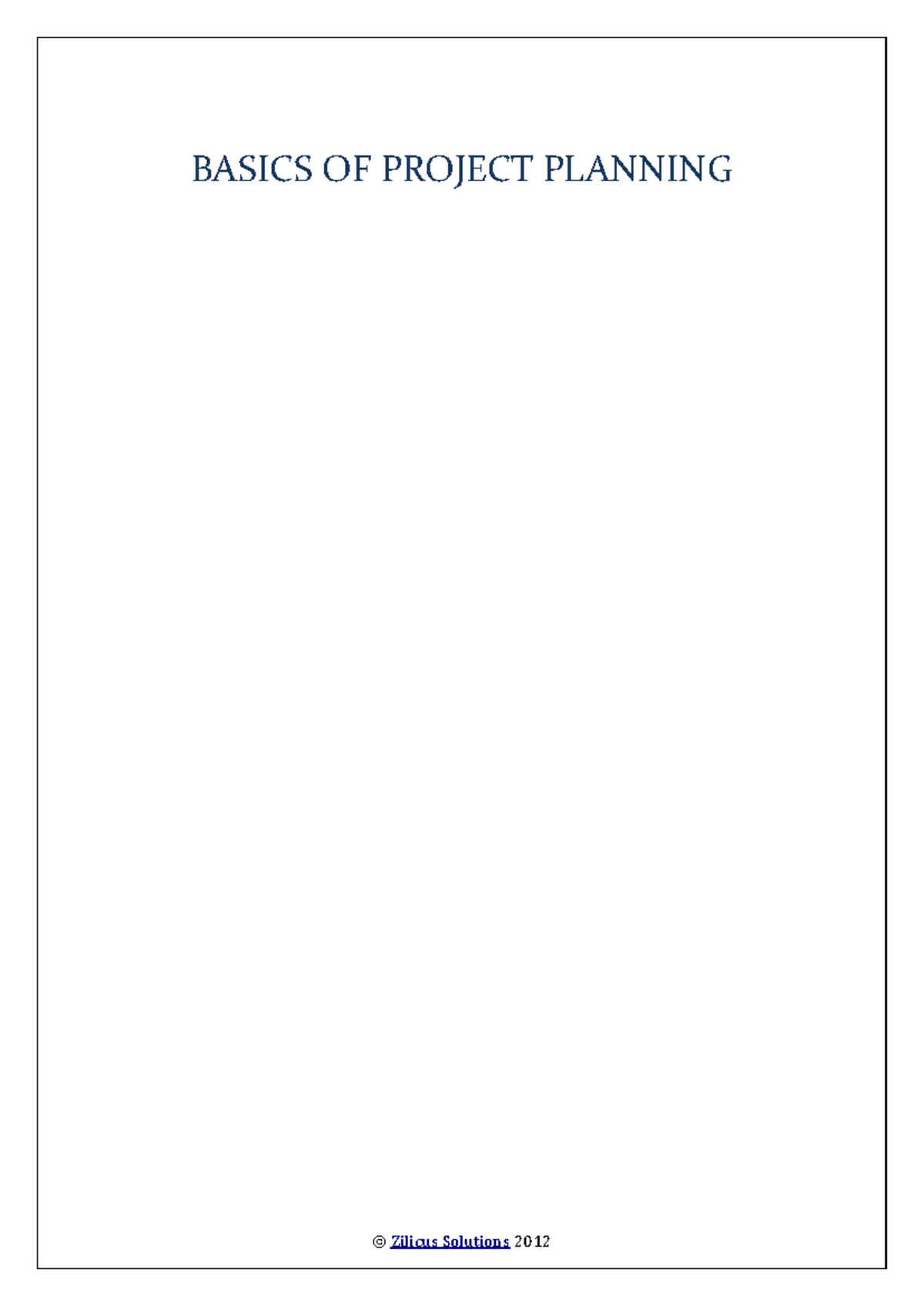 BASICS OF PROJECT PLANNING: A Comprehensive Guide to Effective ...