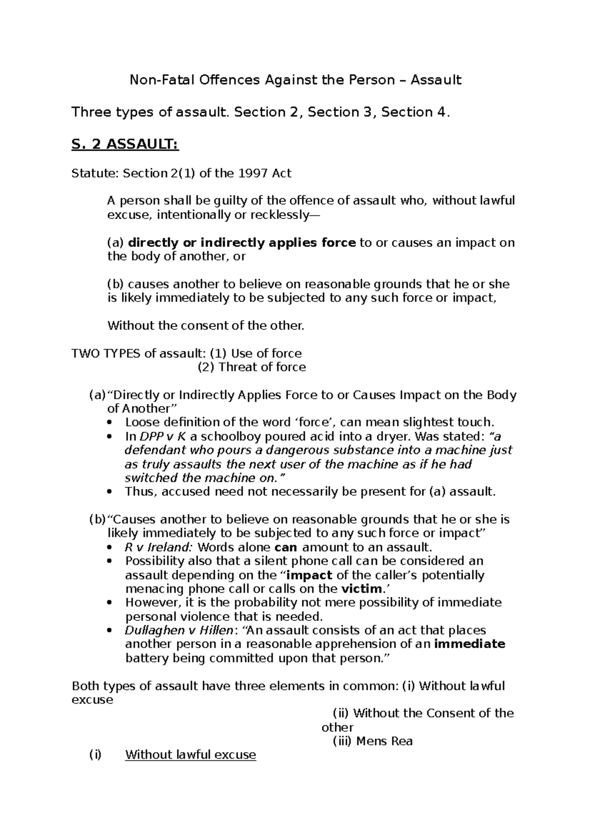 Nfoap-Assault, Threats - Non-Fatal Ofences Against the Person – Assault ...
